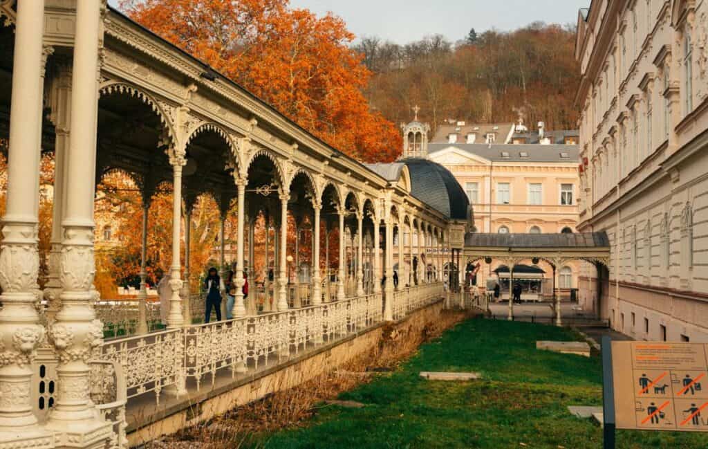 Beautiful pavilion in Karlovy Vary showcasing things to do in Karlovy Vary