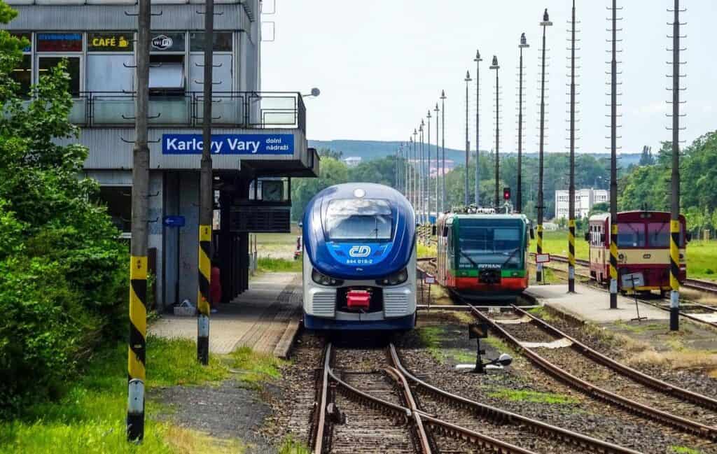 The train station at Karlovy Vary for the Prague to Karlovy Vary day trip